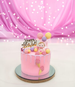 Atrapa Tortu Happy Birthday w Różu